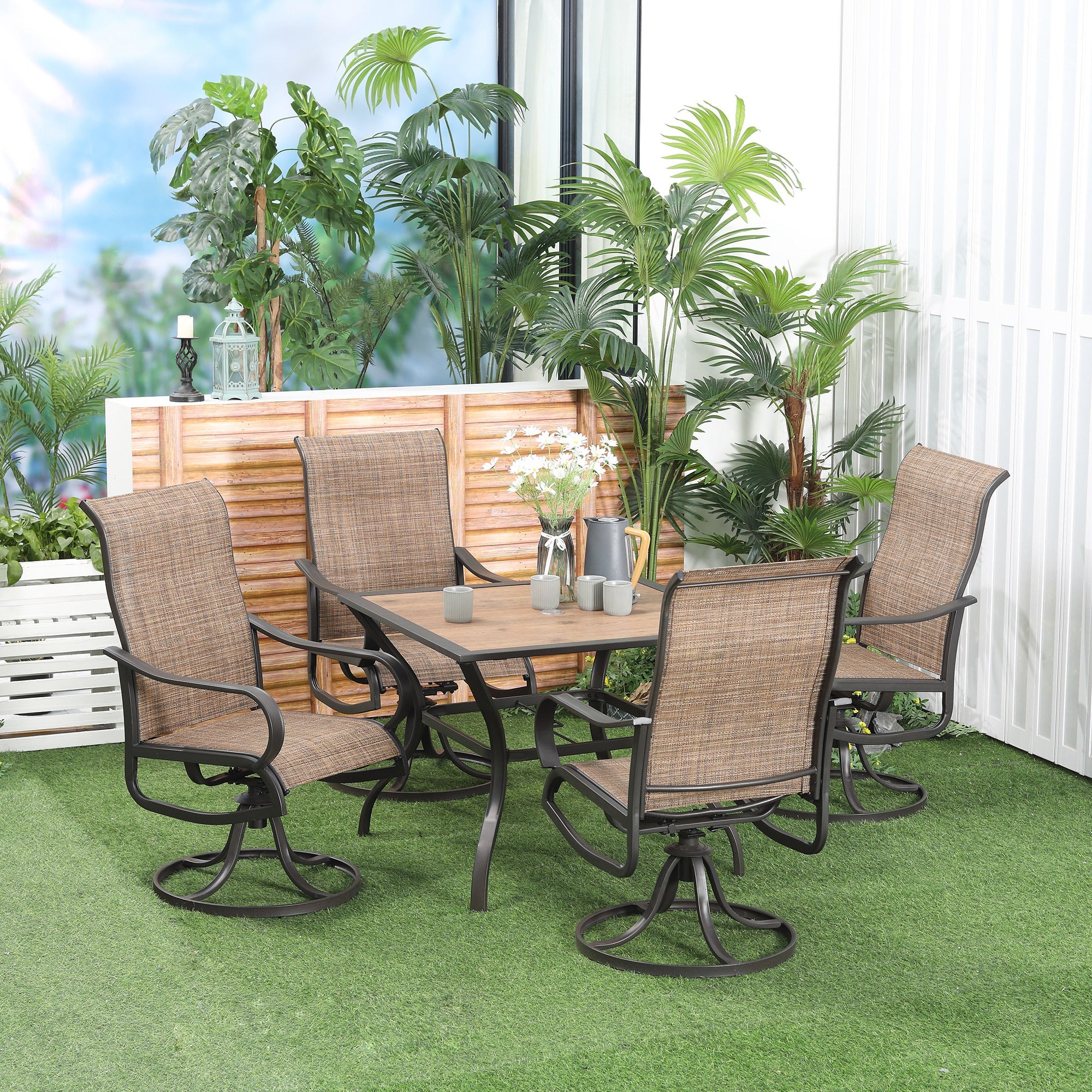 5 Piece Garden Patio Dining Set