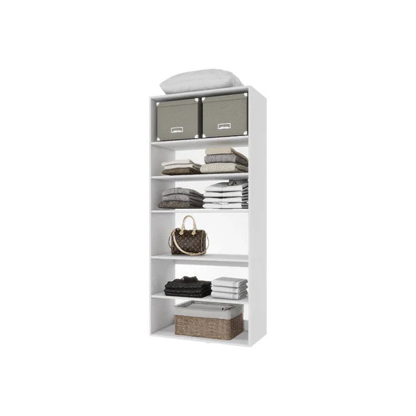 70.2"H Livelylodge Wooden Modular Closet System :Closet Organizer Modern Open Wardrobe Closet System For Bedroom&Coatroom White Finish For All Ages