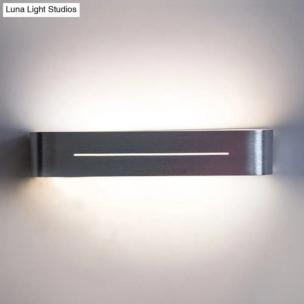 DecorBites™ 11"/15" Modern LED Wall Washer Light - Silver Rectangular Sconce Fixture with Aluminum Shade, Warm/White Light