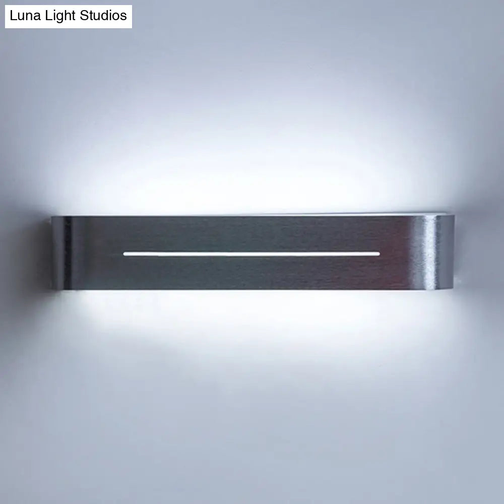 DecorBites™ 11"/15" Modern LED Wall Washer Light - Silver Rectangular Sconce Fixture with Aluminum Shade, Warm/White Light
