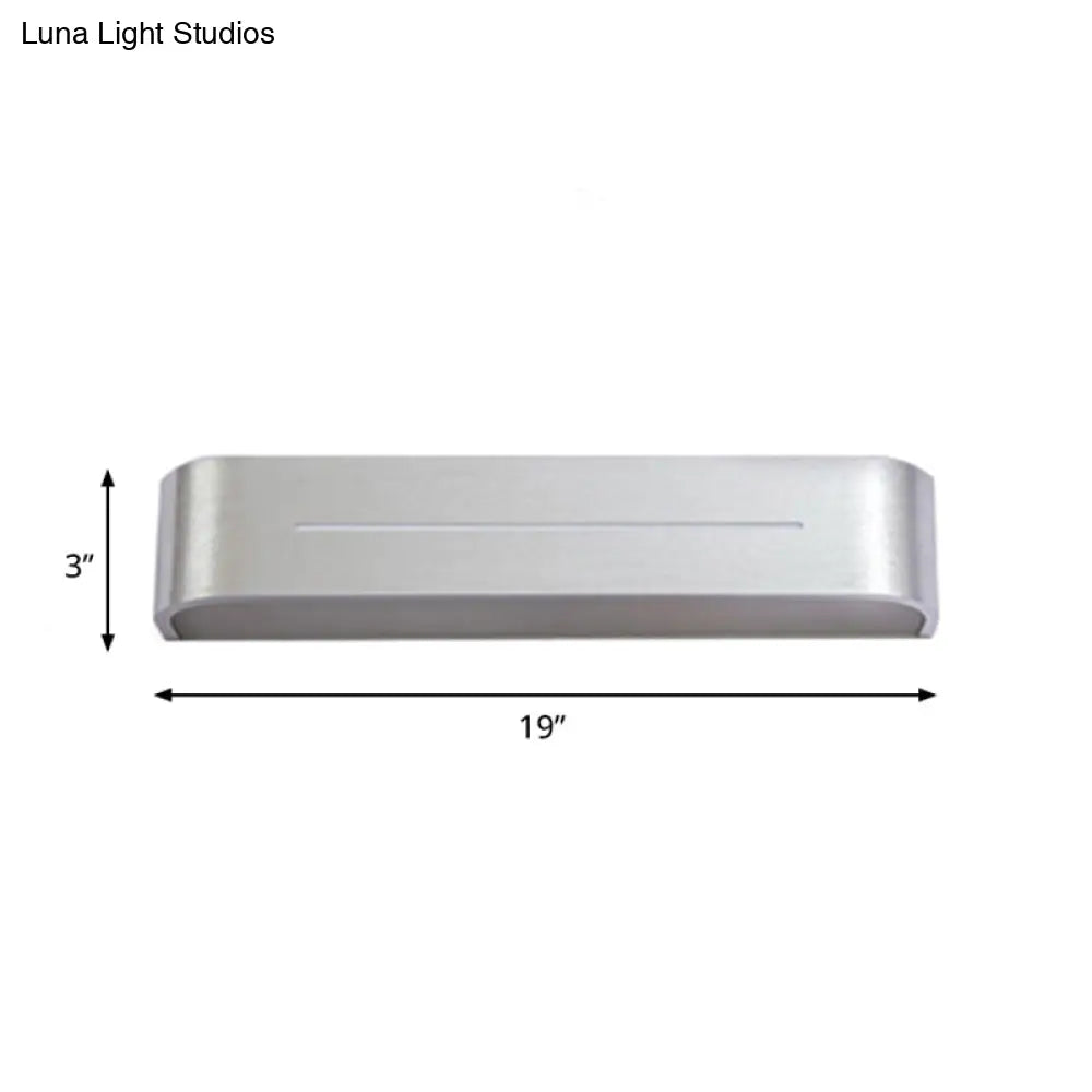 DecorBites™ 11"/15" Modern LED Wall Washer Light - Silver Rectangular Sconce Fixture with Aluminum Shade, Warm/White Light