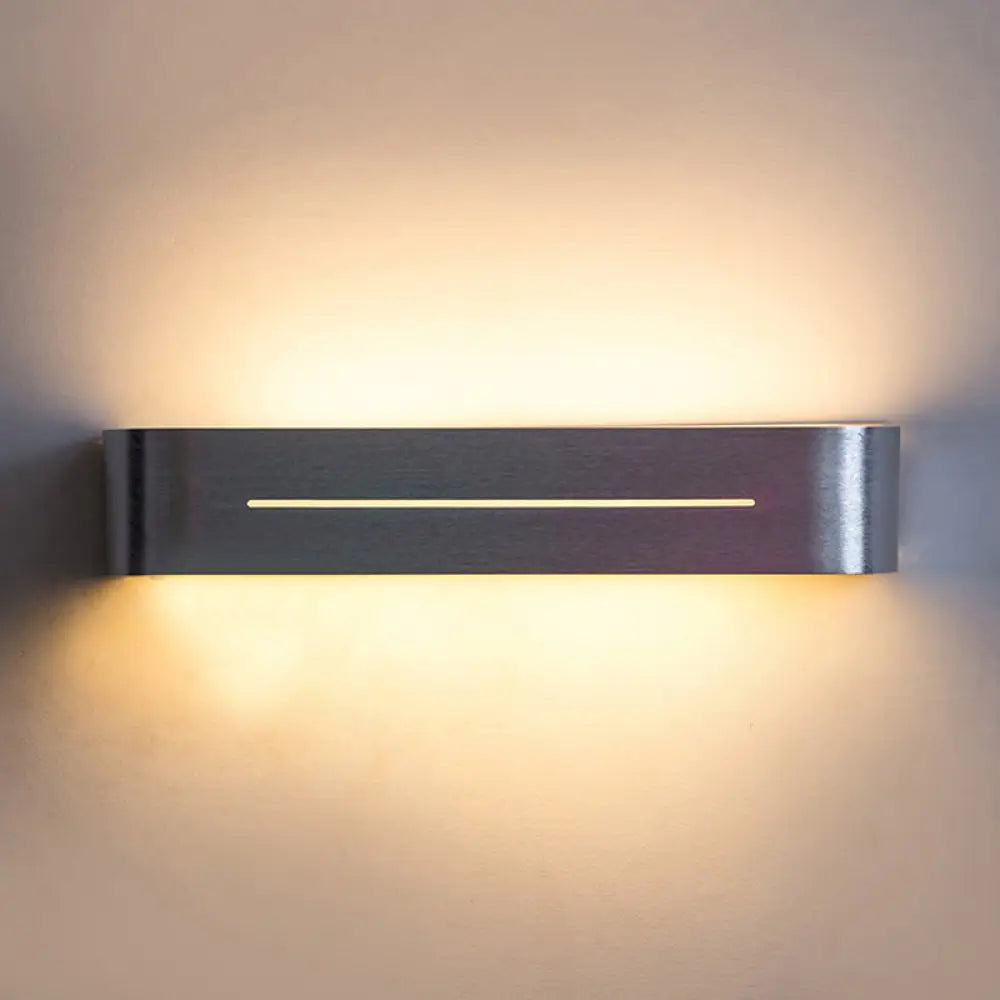 DecorBites™ 11"/15" Modern LED Wall Washer Light - Silver Rectangular Sconce Fixture with Aluminum Shade, Warm/White Light