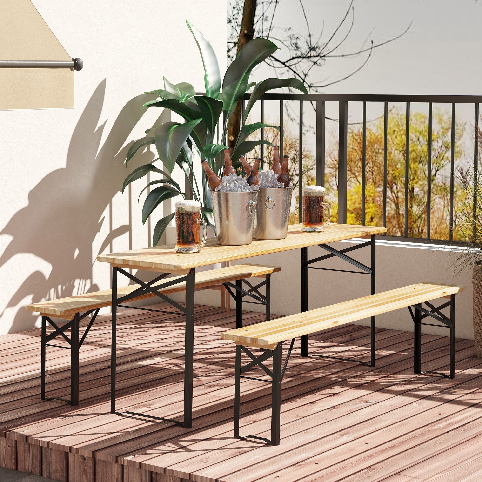 6' Portable Picnic Table and Bench Set