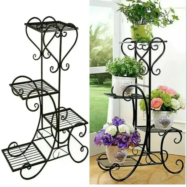 4-Tier Metal Plant Stand Indoor Outdoor