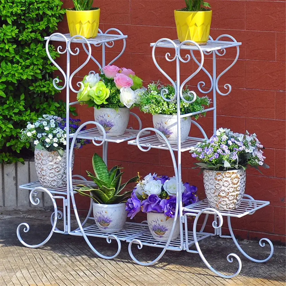 4-Tier Metal Plant Stand Indoor Outdoor