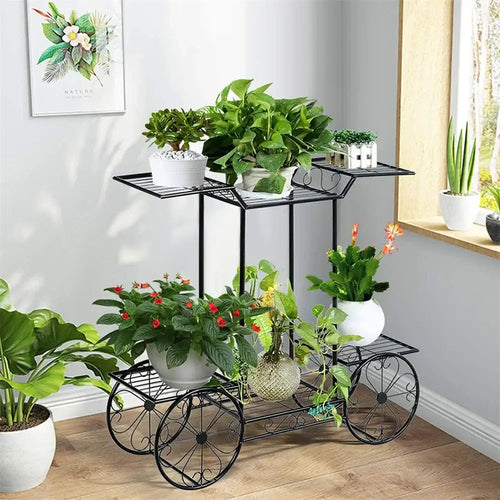 Étagère à plantes métallique à 6 niveaux pour l'intérieur ou l'extérieur