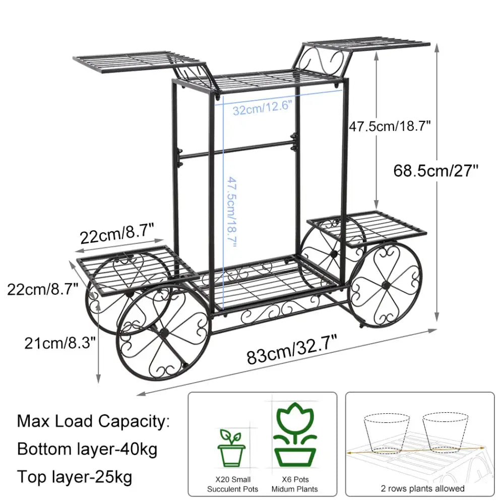 6-Tier Metal Plant Stand Indoor Outdoor