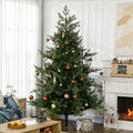HOMCOM 7.5ft Artificial Christmas Tree Holiday Dcor With 1288 Branches, Auto Open, Steel Base, Wide Shape, Easy To Shape Branches