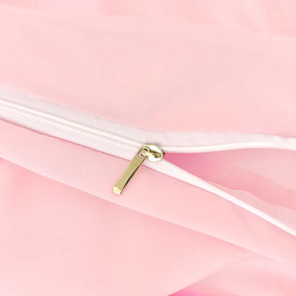 Pink Extra Large Duvet Cover Set Crafted From Premium Colorfast Fabric That's Breathable, Fade-resistant And Luxuriously Soft. Features Modern Luxury Hotel Design Suitable For All Seasons. Perfect For