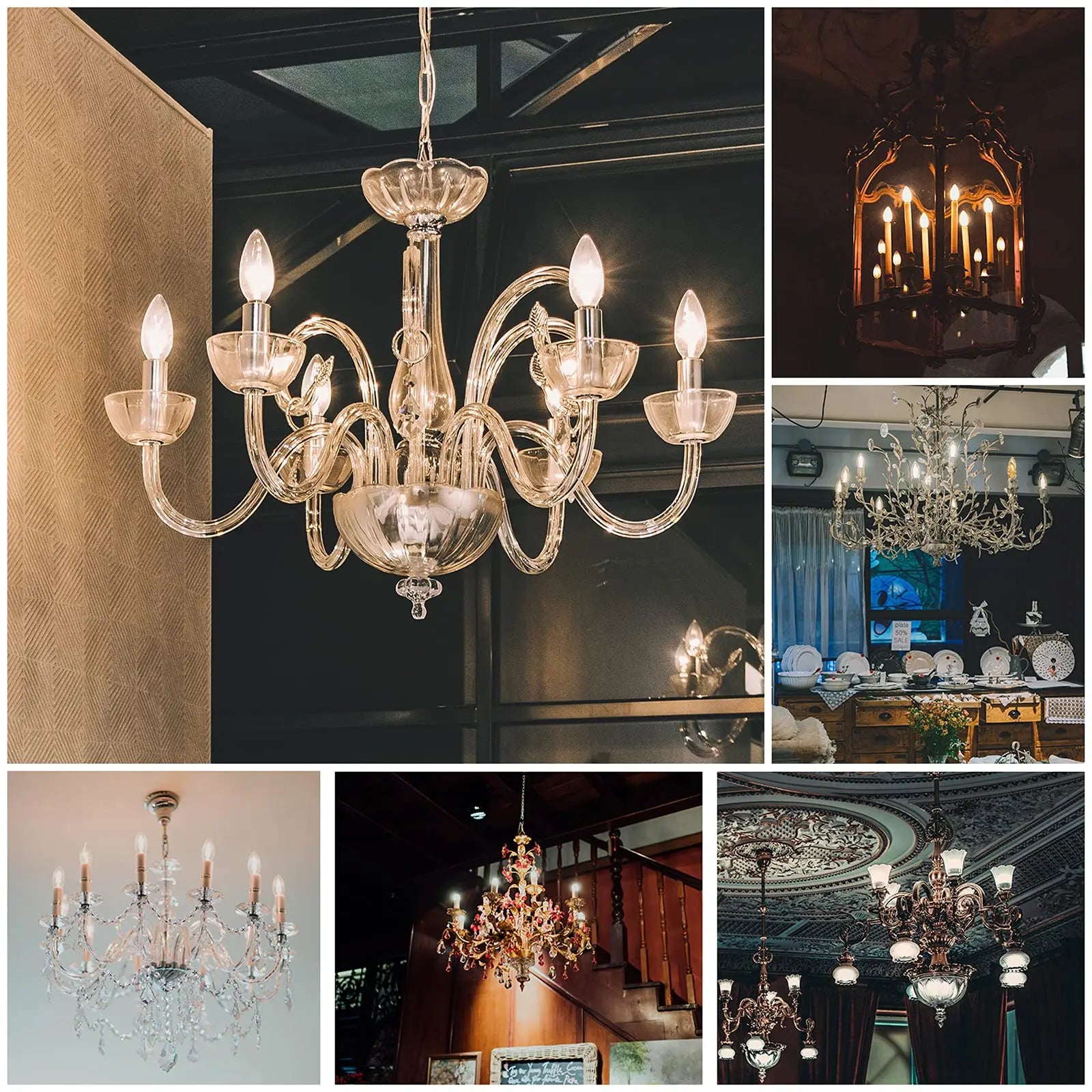 DecorBites™ مصباح ليد بتأثير اللهب C35 6.5 واط 220 فولت قابل للتعتيم على شكل شمعة