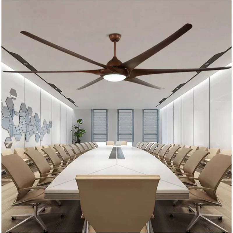 DecorBites™ 100" Large Ceiling Fan with Light, DC Motor, Reverse Blades, Stainless Steel Finish