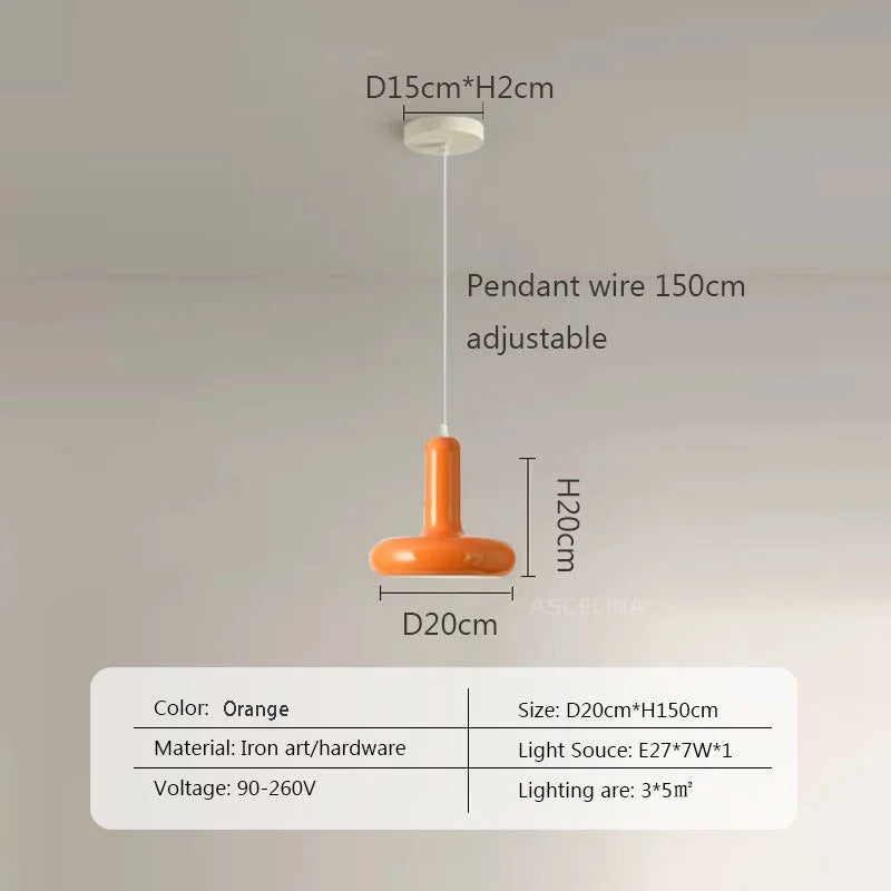 DecorBites™ Disc Shaped LED Pendant Light in Cream White Green for Bedroom Living Rooms