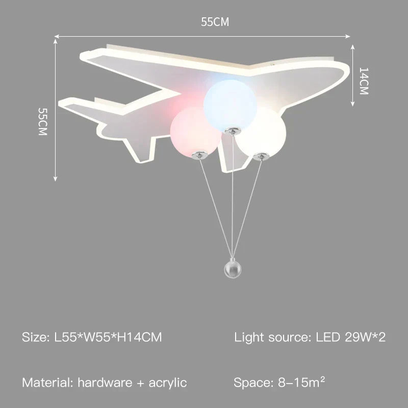 Lustre nuage/avion DecorBites™ pour enfants avec télécommande - Solution d'éclairage intérieur