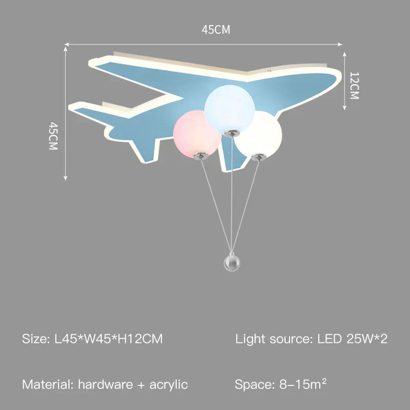 Lustre nuage/avion DecorBites™ pour enfants avec télécommande - Solution d'éclairage intérieur