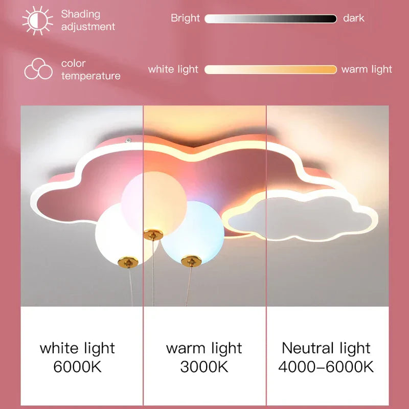Lustre nuage/avion DecorBites™ pour enfants avec télécommande - Solution d'éclairage intérieur