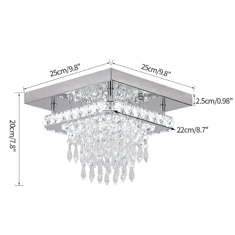 DecorBites™ Crystal Ceiling Chandelier: Modern K9 LED Smart Ring Light Fixture for Dining & Living Room