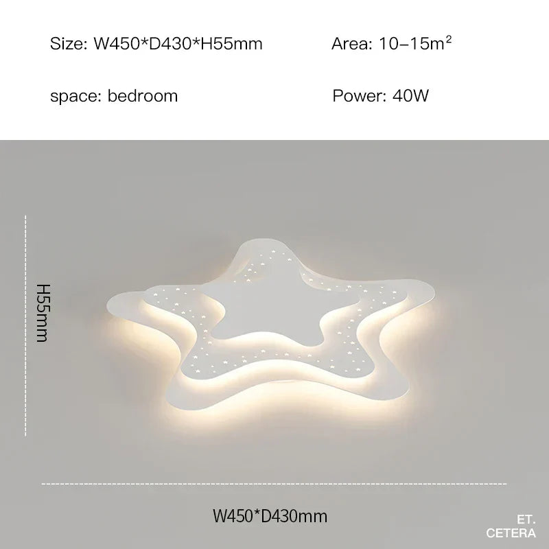 ثريا DecorBites™ LED لغرف الأطفال - مصباح سقف بتصميم النجوم والقمر لغرف النوم والحضانات