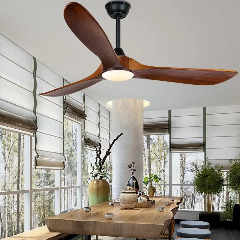 DecorBites™ 88" Large Wood Blade Ceiling Fan with Remote Control and DC Motor