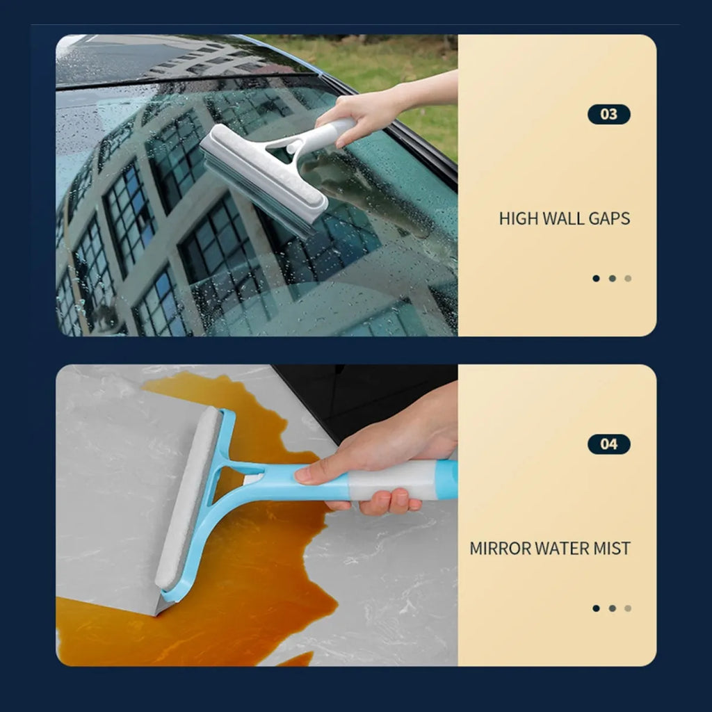 DecorBites™ Glass Cleaning Brush with Spray Cleaner & Scraper