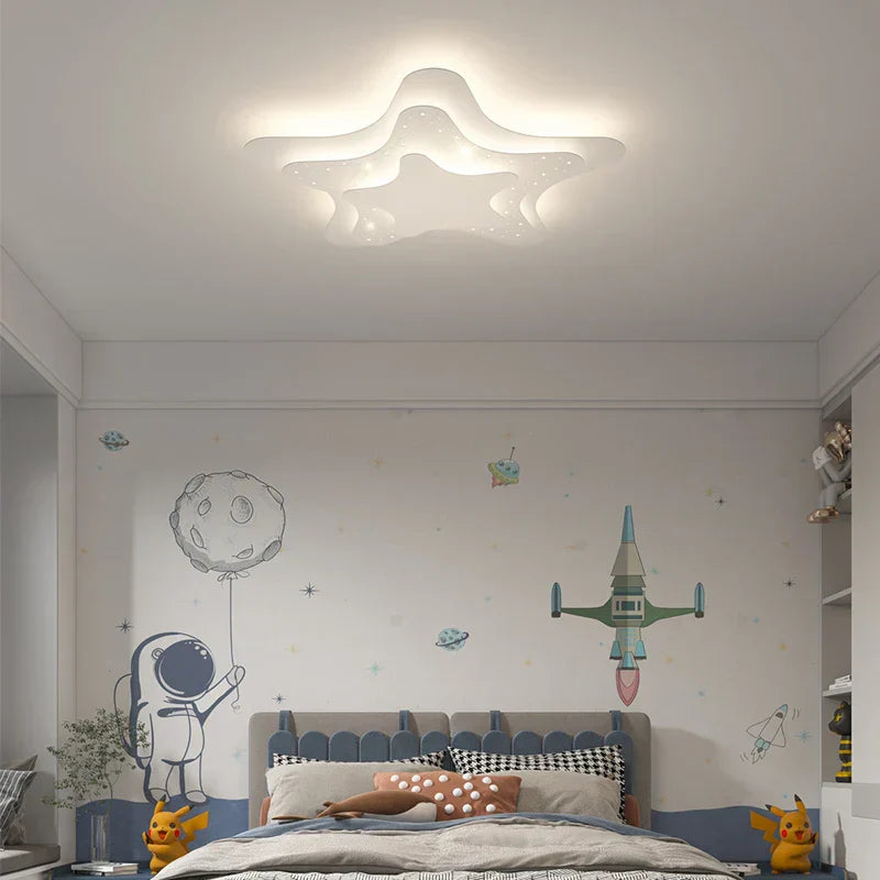 ثريا DecorBites™ LED لغرف الأطفال - مصباح سقف بتصميم النجوم والقمر لغرف النوم والحضانات