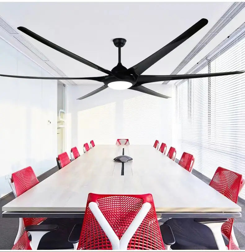 DecorBites™ 100" Large Ceiling Fan with Light, DC Motor, Reverse Blades, Stainless Steel Finish