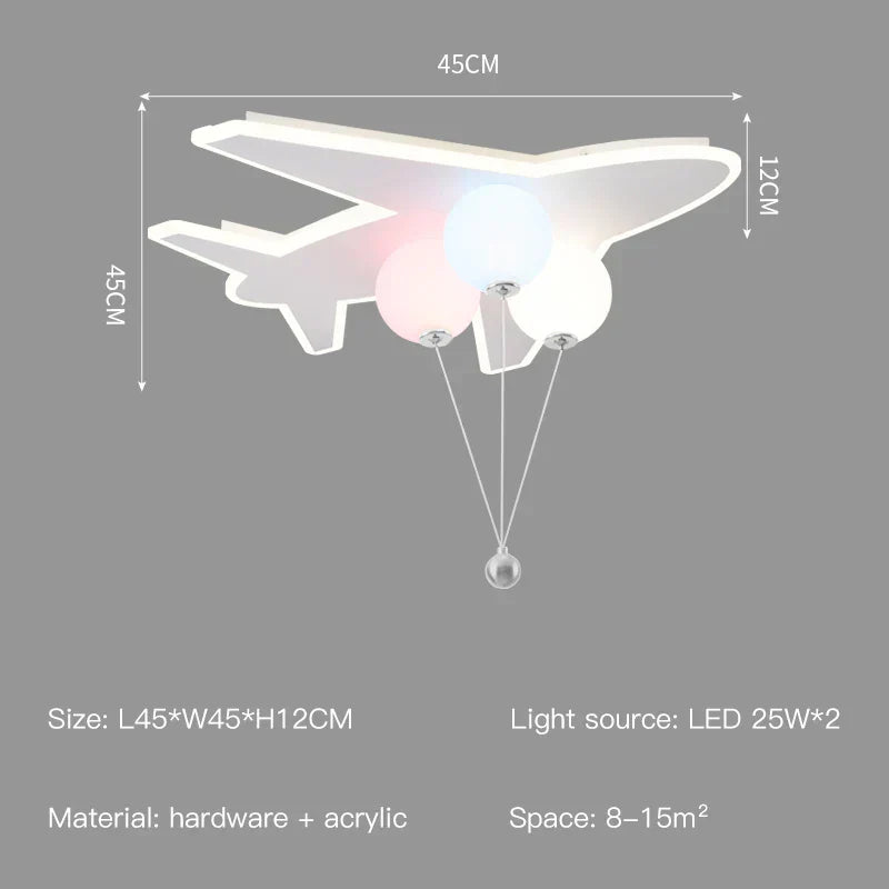 Lustre nuage/avion DecorBites™ pour enfants avec télécommande - Solution d'éclairage intérieur