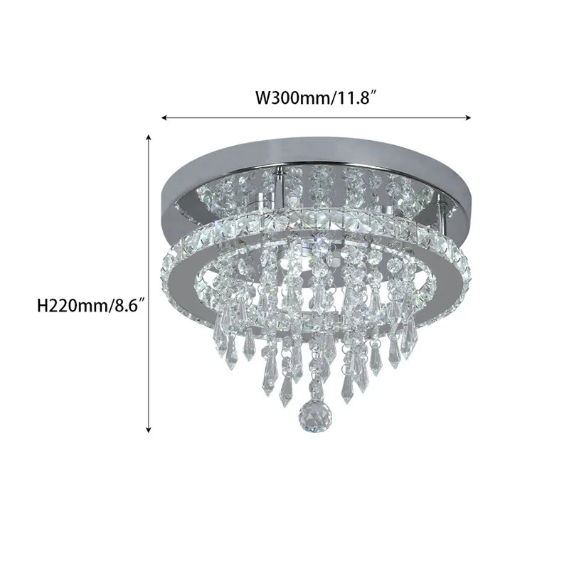 DecorBites™ Crystal Ceiling Chandelier: Modern K9 LED Smart Ring Light Fixture for Dining & Living Room