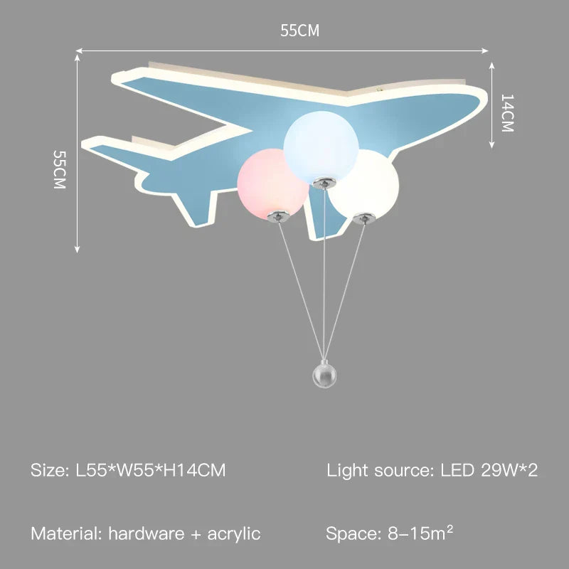 Lustre nuage/avion DecorBites™ pour enfants avec télécommande - Solution d'éclairage intérieur