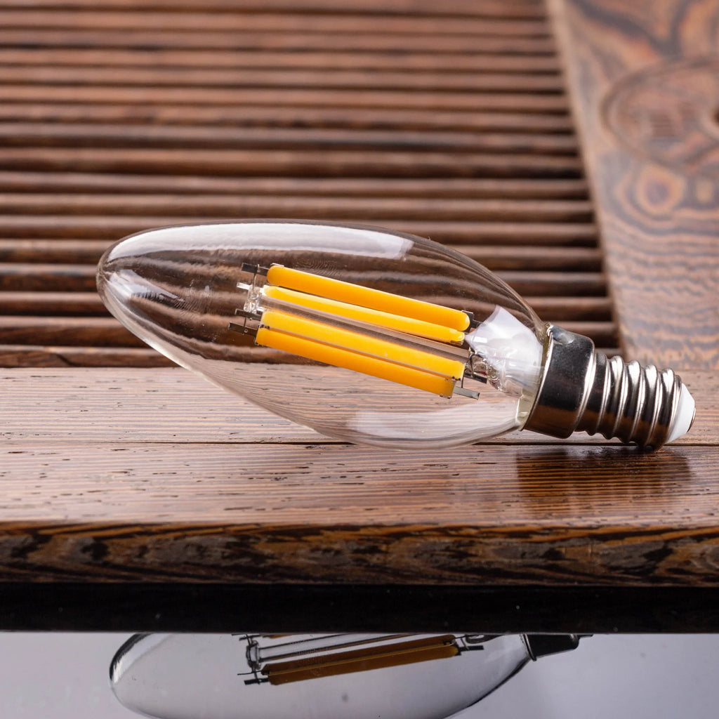 DecorBites™ مصباح ليد بتأثير اللهب C35 6.5 واط 220 فولت قابل للتعتيم على شكل شمعة
