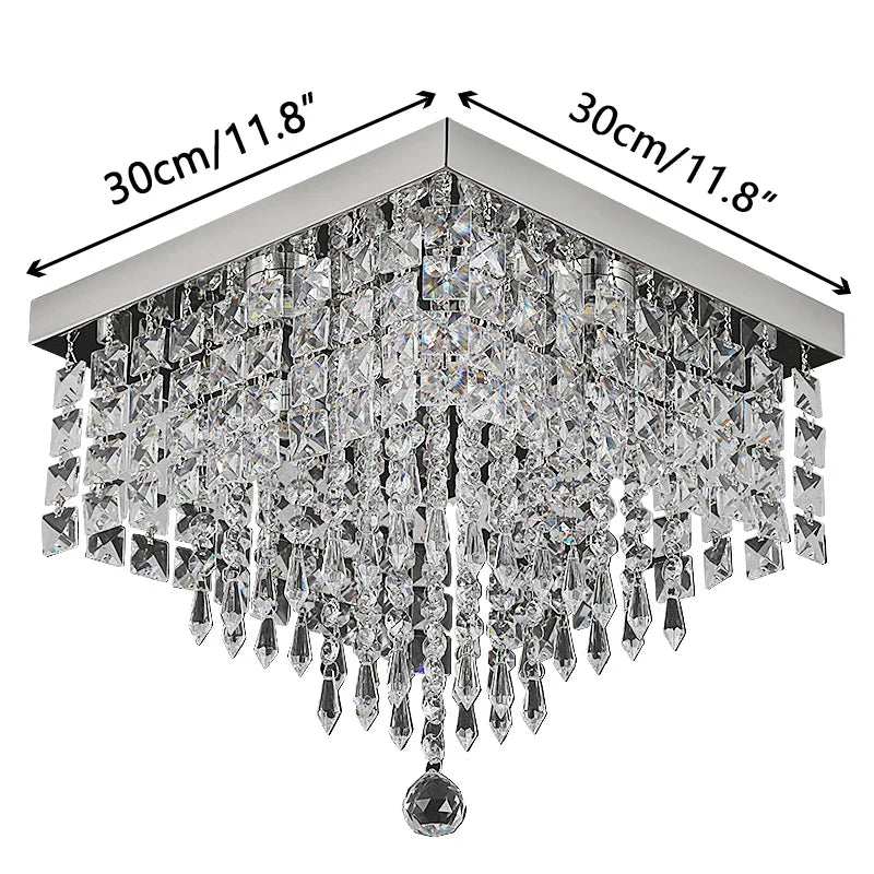 DecorBites™ Crystal LED Chandelier Ceiling Lamp for Luxe Home Decor
