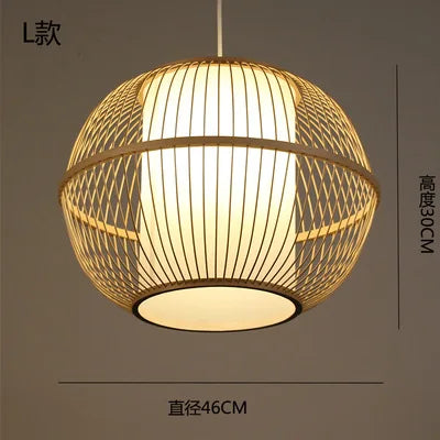 أضواء ثريا من الخيزران الياباني من DecorBites™ لغرفة النوم وغرفة المعيشة وغرفة الشاي ومصابيح زين