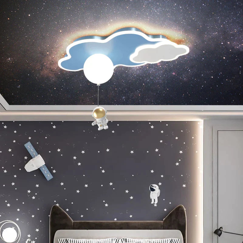 مصباح سقف DecorBites™ Kids Space Theme - بتصميم رائد فضاء وطائرة لغرفة النوم