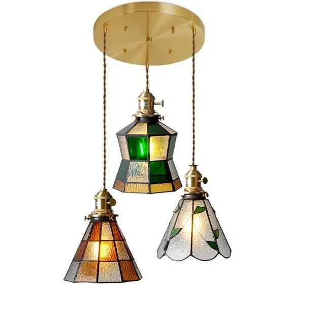 DecorBites™ مصباح معلق نحاسي زجاجي مع مفتاح خشبي: مصباح LED إسكندنافي حديث معلق