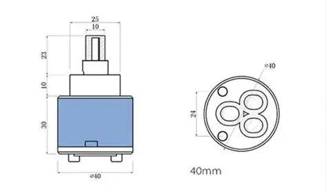DecorBites™ 35/40mm Ceramic Faucet Cartridge for Kitchen Bathroom Tap - Water Saving