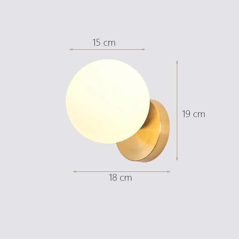 DecorBites™ Glass Ball Wall Lamp: Modern Minimalist Nordic Style, Luxury Bedroom Lighting