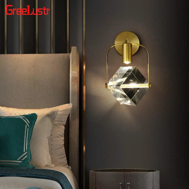 أباليك حائط كريستالية بإضاءة LED من DecorBites™ نحاسية لديكور المنزل الفاخر والعصري