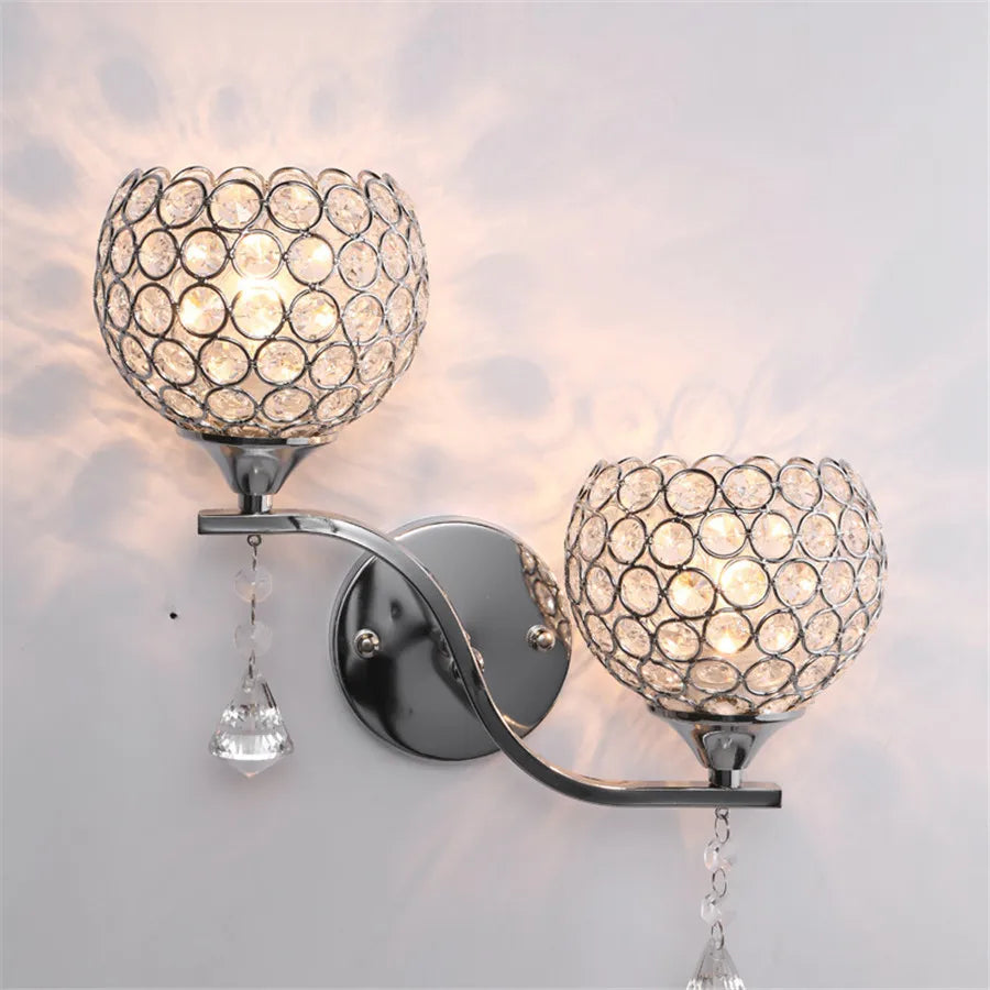 DecorBites™ Crystal Wall Sconce: Retro Luxury for Living Room, Balcony, or Aisle Lighting