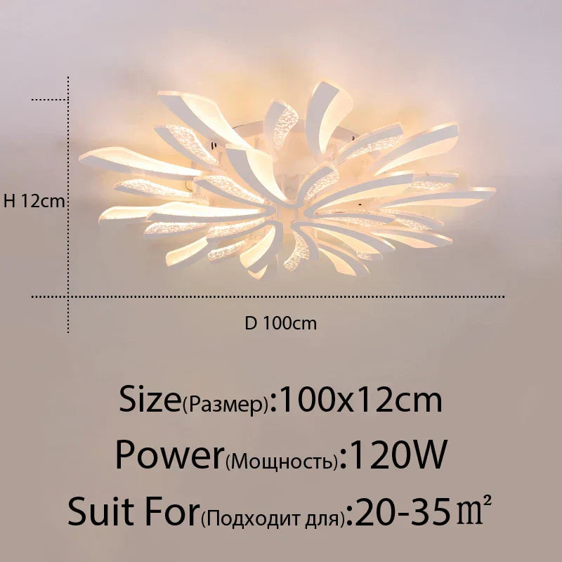 ثريا سقف LED DecorBites™ لغرفة المعيشة وغرفة النوم وغرفة الطعام وغرفة الدراسة (أبيض/أسود)