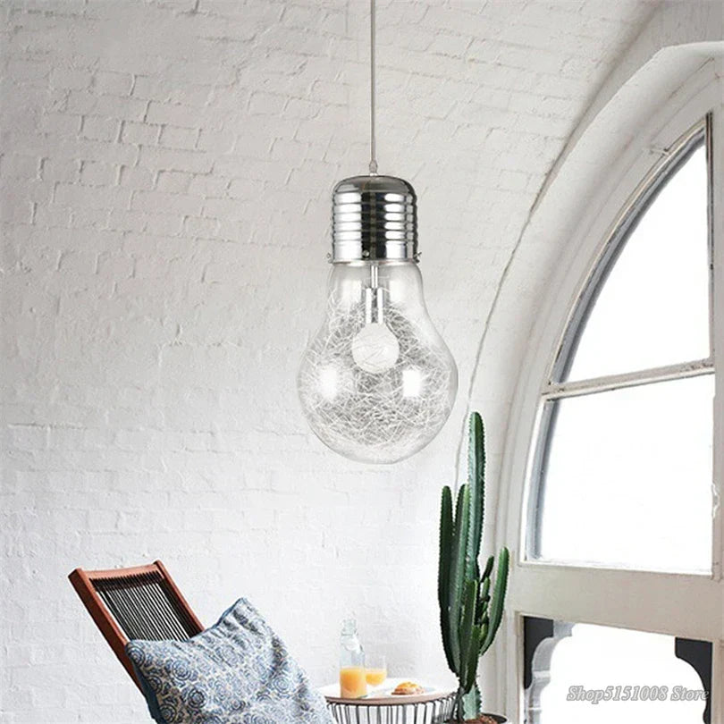 DecorBites™ مصباح LED متدلي بلمبة كبيرة زجاجي معلق لديكور المنزل
