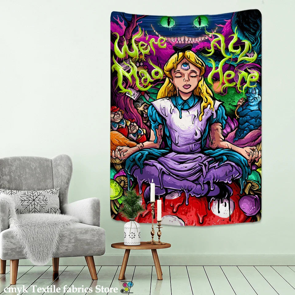 DecorBites™ Anime Girl Tapestry Wall Hanging for Magic Science Fiction Bohemian Decor