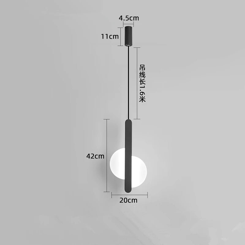 Nordic Minimalist Metal Bedside Pendant Light