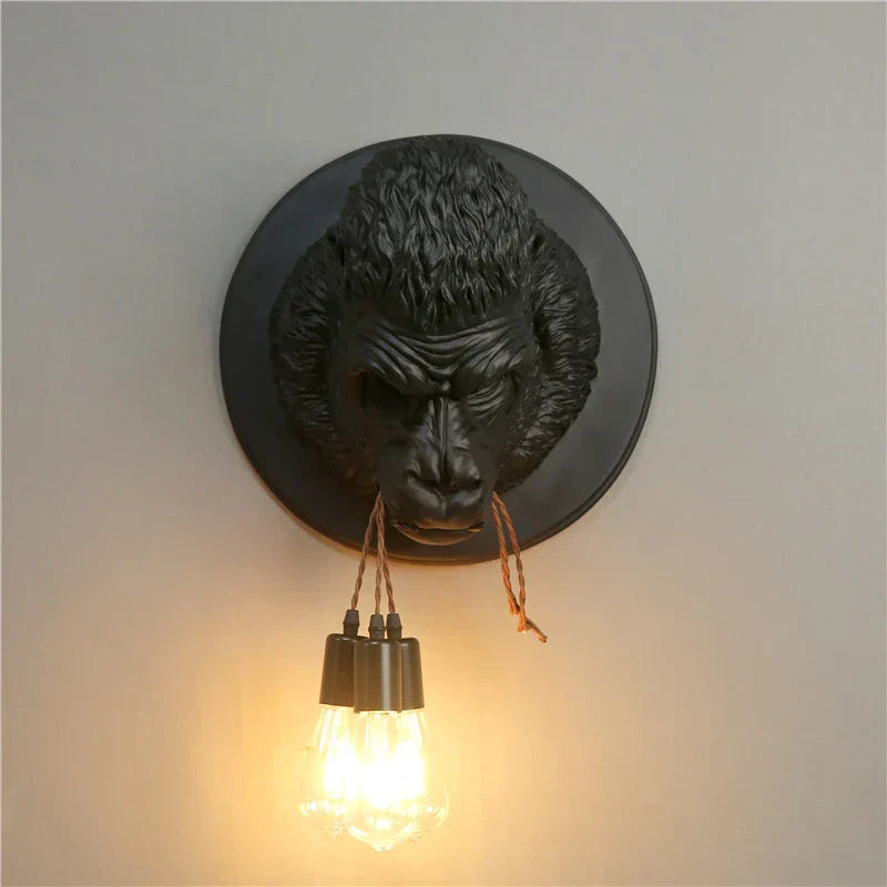 DecorBites™ Gorilla Resin Wall Sconce Retro Bedside Lamp Luminaire