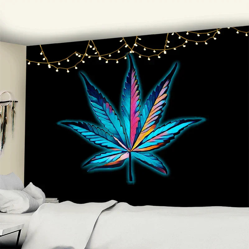 DecorBites™ 3D Printed Maple Leaf Wall Hanging Tapestry for Boho Home Decor