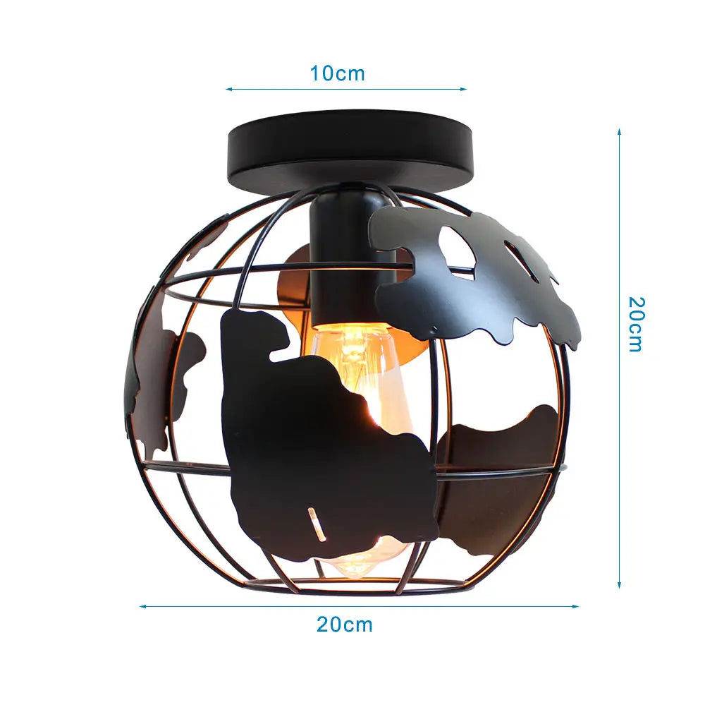 DecorBites™ Iron Cage Ceiling Light Modern Nordic Retro Black Loft E27 Home Lighting