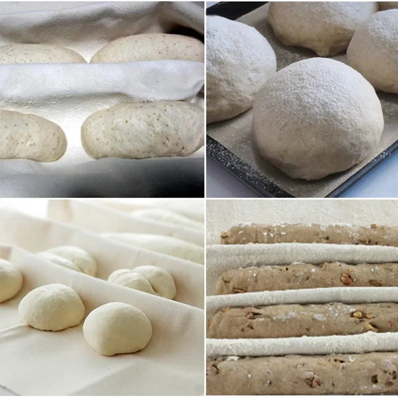 DecorBites™ Linen Flax Cloth Baking Mat Baguette Pan Kitchen Tool Set
