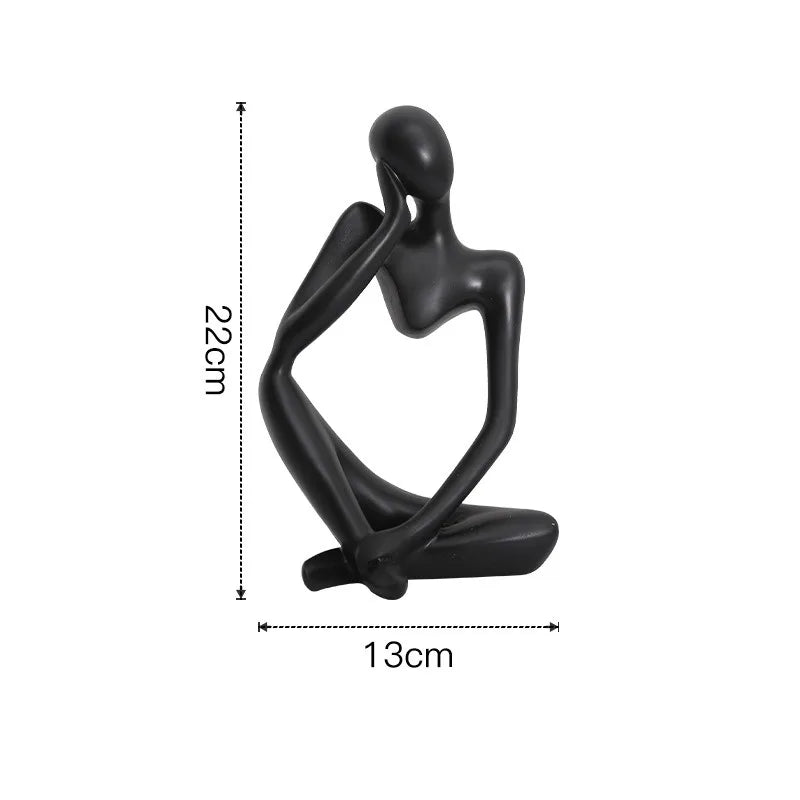 DecorBites™ Abstract Thinker Woman Figurine Resin Sculpture Modern Art Decor Craft Ornament