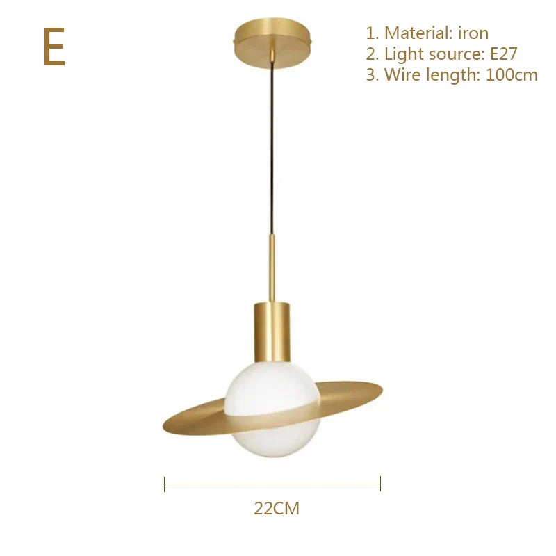 ثريا DecorBites™ الذهبية LED E27 لغرفة النوم والدراسة