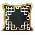 DecorBites™ Geometric Fringed Lumbar Pillow Case, Luxe Sofa Pillow Cover 30x50cm