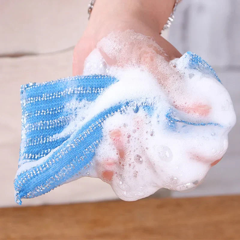 DecorBites™ Kitchen Cleaning Set: Non-Stick Scouring Pad, Linoleum Cloth, Towel, Sponge & Dish Cloth