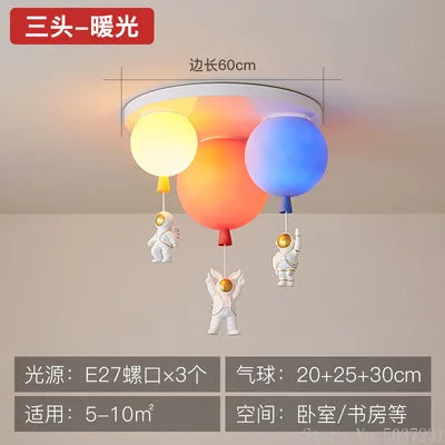 مصباح سقف LED على شكل بالون فضاء للأطفال من DecorBites™ - ديكور كرتوني إبداعي على الطراز الاسكندنافي